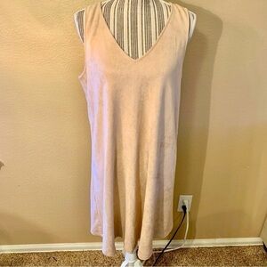Tart Dress Large Peach Nude Suede-like material Sleeveless Super Soft Back Zip